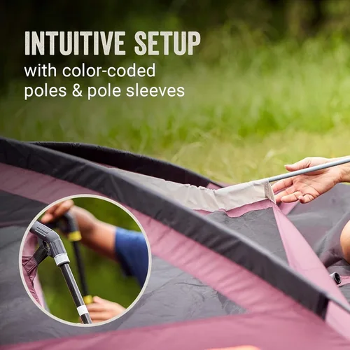 Vista 2 de Coleman Skylodge - Tienda de campaña familiar resistente a la intemperie, con lluvia y divisor de habitación, se adapta a 4 camas de aire