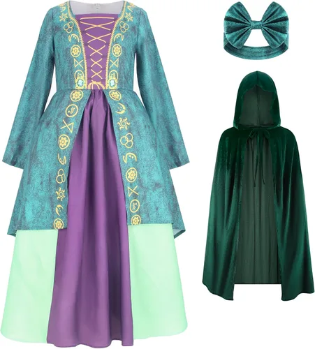 Vista 2 de Disfraz de bruja de Halloween para niñas pequeñas, disfraces de cosplay