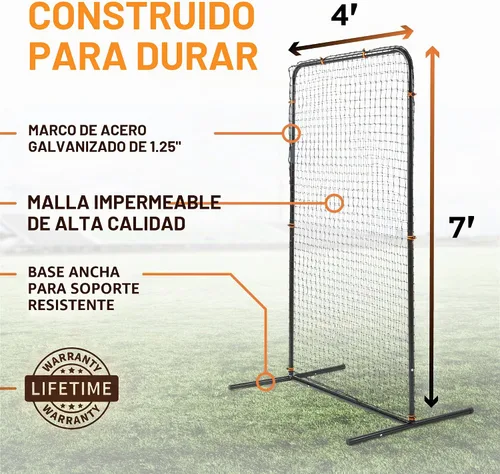 Vista 6 de ACELETIQS Baseball Pitching Net & i-Screen (Compact & XL Sizes) Softball Baseball Pitcher Protector for Batting Cages and Fields Heavy Duty Net
