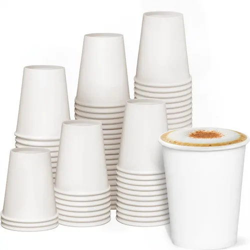 Vista 10 de GUSTO Vasos de papel blanco desechables de 12 oz [100 unidades] Tazas de café caliente