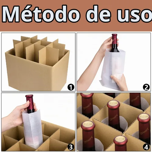 Vista 3 de codree 3 Kits de Embalaje de Vidrio - Divisores de Vidrio para Cajas de Mudanza - Cajas de Embalaje de Platos de Cristalería Divisores Corrugados
