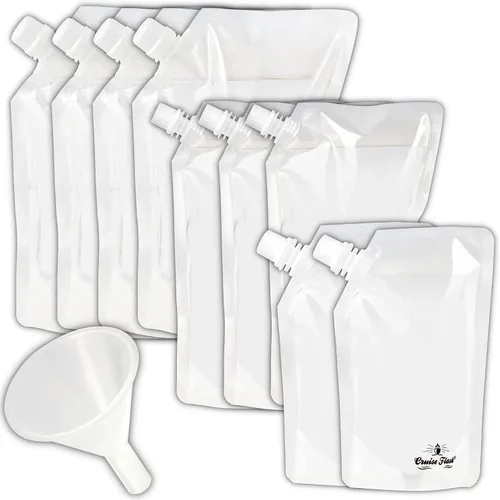 Vista 7 de Juego de envases Cruise Flask para viaje ocultables y reutilizables, para llevar alcohol a donde sea., Transparente
