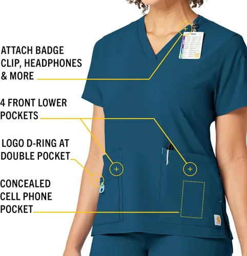 Vista 4 de Carhartt - Camiseta con cuello en V para mujer Caribe