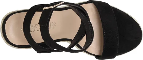 Vista 4 de DREAM PAIRS Alpargatas de punta abierta para mujer, sandalias elegantes de plataforma con hebilla y correa al tobillo