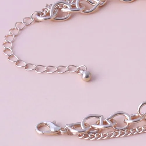 Vista 6 de Rrdaily Tobillera de doble capa con forma de hongo, bonita pulsera de hongo rojo, pulsera combinada para mujeres y niñas, Sin gemas.