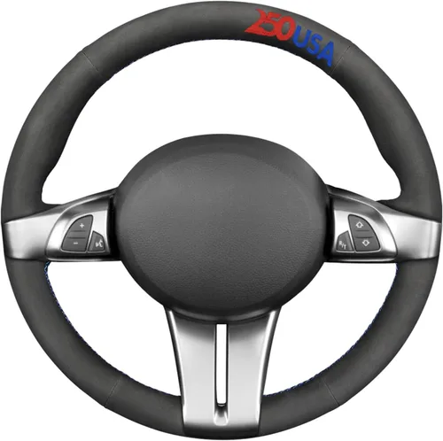 Vista 3 de MEWANT Funda para volante con bordado personalizado para BMW Z4 E85 Roadster E86 Coupe 2003-2008 con costura a mano Custom Fit for BMW Z4 E85