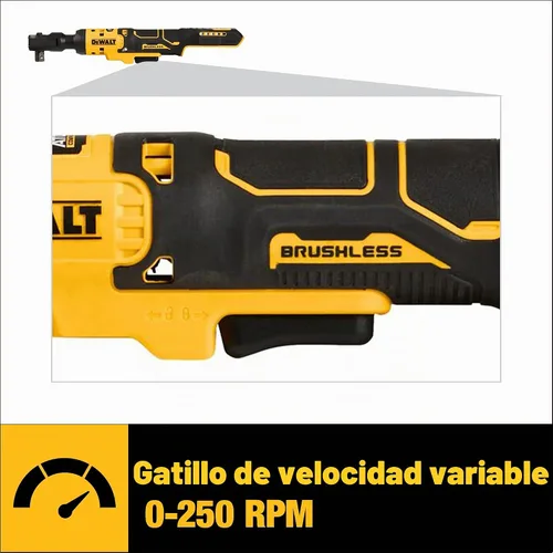 Vista 3 de DEWALT ATOMIC 20V MAX Ratilla inalámbrica sin escobillas, 1/2 pulgada, solo herramienta desnuda (DCF512B)