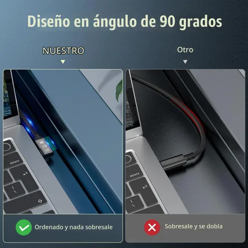 Vista 5 de Cable USB C 3.2 Gen2x2 de 20 Gbps, 90 grados USB C 4K @60Hz UHD Video 5A/240W PD3.1 Cable de carga rápida con E-Marker compatible con Thunderbolt 3/4