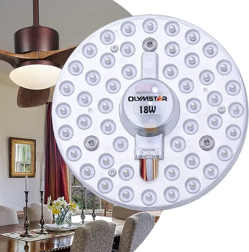 Vista 8 de Kit de luz LED de 15 W de repuesto para ventilador de techo de montaje empotrado, panel de tablero de reequipamiento del motor LED, 4500K