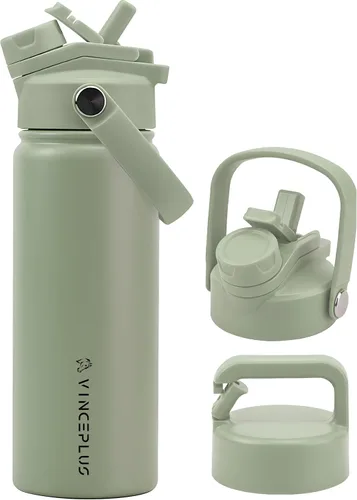 Vista 40 de Botella de agua de acero inoxidable de 32 onzas con tapa 2 en 1, botella de agua aislada al vacío de triple pared, a prueba de fugas, asa
