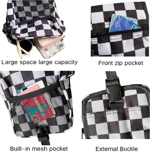 Vista 4 de Pequeña bolsa cruzada para hombre, con solapa, bolsa de mensajero para mujer