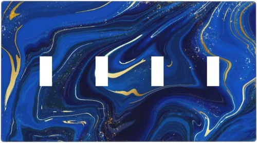 Vista 54 de Cubiertas de Tomacorrientes Mármol Azul Abstracto Textura de Purpurina Dorada 1 Gang Cubierta de Placa de Interruptor de Luz Dúplex Cubiertas