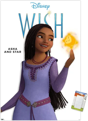 Vista 10 de Trends International Disney Wish Asha Feature Series - Póster de pared, 22.4 pulgadas de largo x 14.7 pulgadas, versión enmarcada en madera