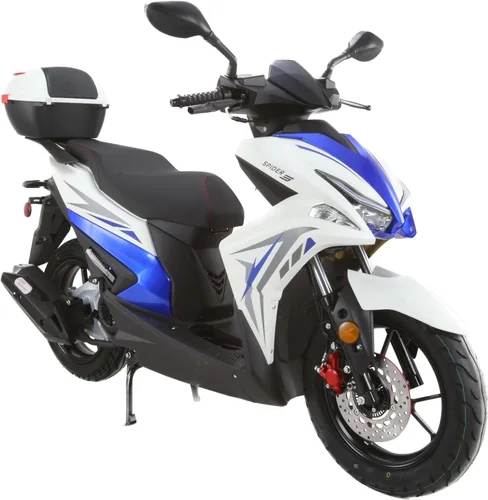 Vista 4 de HHH SPIDER 200 EFI Motocicleta de calle para adultos, scooter de 200cc totalmente automática de lujo para adultos (ROJO)
