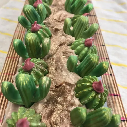 Vista 6 de Juego de 2 moldes de silicona para cactus, moldes para cactus MoldFun para fondant, pasta de goma, chocolate, dulces, velas