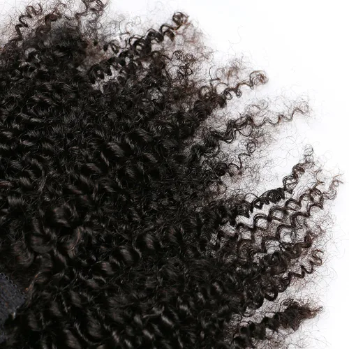 Vista 5 de MEIEM Extensiones de cabello rizado afro 4B 4C con clip, cabello virgen brasileño Remy, color natural, 4.23 onzas, 8 unidades por juego