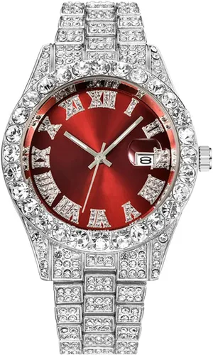 Vista 10 de SENRUD Reloj de pulsera analógico de cuarzo con diamantes de imitación de cristal para hombre