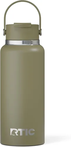 Vista 13 de RTIC - Botella de agua Outback de 32 oz (1 L), con revestimiento de cerámica, aislada, de acero inoxidable, doble pared con aislamiento al vacío