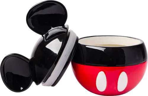 Vista 4 de Silver Buffalo Disney Mickey Mouse Icon - Tarro de galletas esculpido en 3D de cerámica pintado a mano (pequeño)