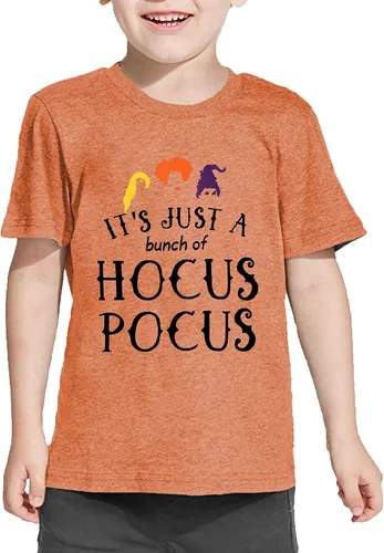 Vista 3 de LAZYCHILD It's Just A Bunch of Hocus Pocus - Camiseta de Halloween para niños y niñas, Sanderson Sister Graphic Shirt