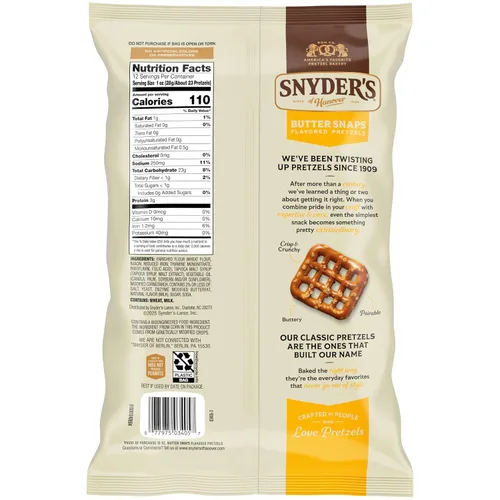 Vista 5 de Snyder's of Hanover Pretzels Butter Snaps de mantequilla, bolsa de 12 onzas
