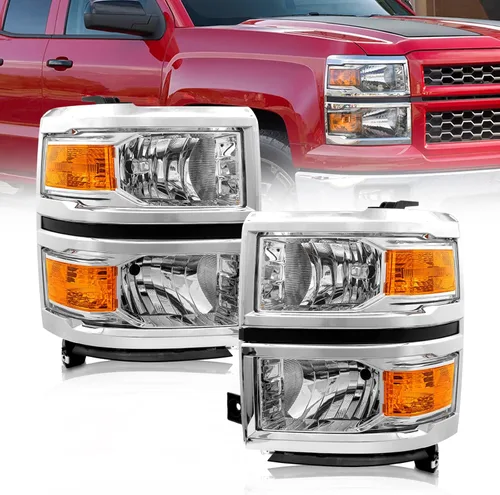Vista 17 de [Usado] AS Conjunto de faros delanteros de reemplazo para 1994 1995 1996 1997 1998 Chevy Silverado/Tahoe/Suburban/C10 con carcasa negra, reflector
