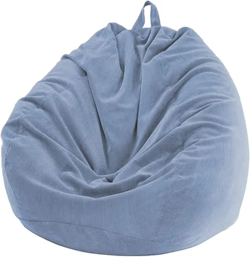 Vista 13 de Lukery Puf para adultos (sin relleno), funda de puf de color sólido, puf de pana, cómodo puf perezoso, almacenamiento de animales de peluche