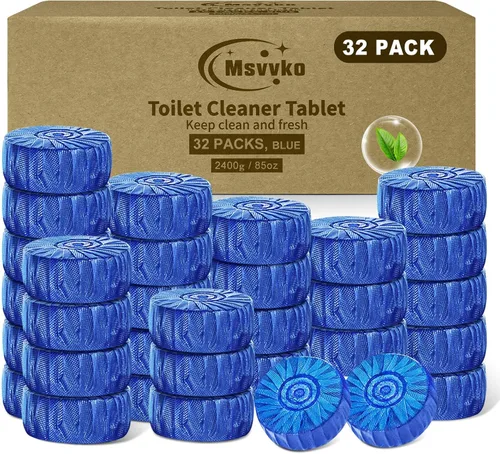 Vista 9 de Msvvko Limpiador para inodoro, tabletas limpiadoras automáticas para la cisterna del inodoro, tabletas azules para inodoro para desodorizar