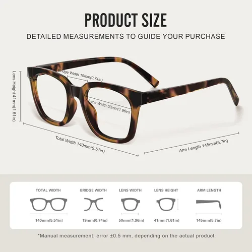 Vista 6 de Lentes con bloqueo de luz azul para hombres y mujeres, anteojos de moda de gran tamaño cuadrados anti fatiga ocular para juegos/lectura/televisión
