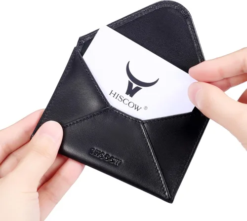 Vista 8 de HISCOW Estuche para tarjetas de visita con cierre magnético - Piel de becerro italiana (negro)