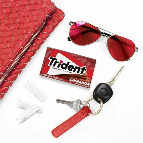 Vista 9 de Trident Goma de mascar de canela sin azúcar, 3 paquetes de 14 piezas (42 piezas en total)