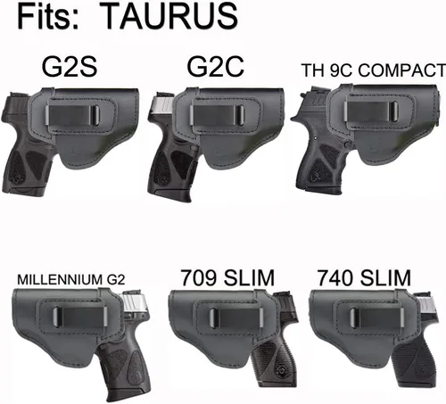 Vista 2 de IWB - Funda de cuero para interior de cintura oculta que se adapta a: Taurus G2C G3C / G2S / TH9c TH40c COMPACT / PT111 MILLENNIUM G2 / 709 740 SLIM