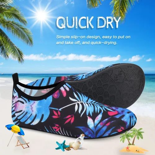 Vista 6 de ANLUKE - Zapatos de agua de secado rápido para mujeres y hombres, estilo calcetines, sensación de pies descalzos, ideales para yoga, playa, natación