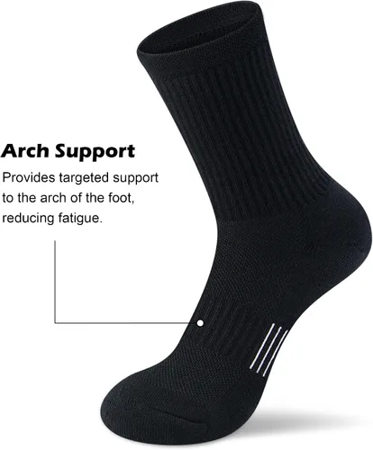 Vista 2 de Gonii Crew Socks Women Hiking Running Athletic Cushioned Compression Socks 5-6 Pairs
