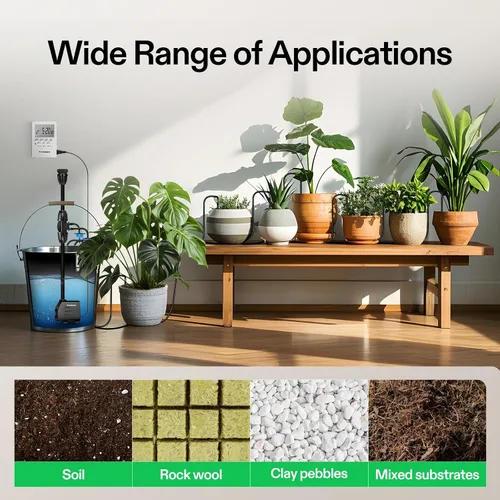 Vista 6 de VIVOSUN Kits de riego por goteo automático profesional, salida de 15 W, kit de cultivo profesional todo en uno, incluye bomba, temporizador