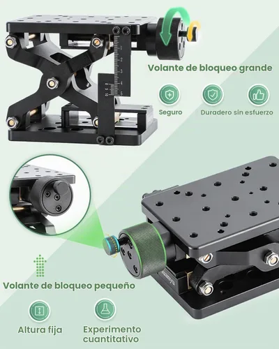 Vista 4 de Huanyu Z-Axis Plataforma de elevación manual 2.362 in Deslizamiento Mesa de desplazamiento de elevación