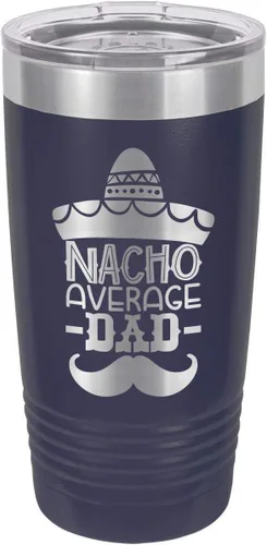 Vista 7 de NACHO AVERAGE DAD BLACK Vaso de bebida de 20 onzas con pajita Taza de viaje grabada con láser Comparar con Yeti Rambler Idea de regalo papá