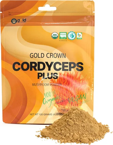 Vista 2 de Cordyceps Plus, polvo de hongos militaris orgánico de 4.23 onzas, USDA orgánico Halal sin OMG, apoyo inmunológico y refuerzo de energía