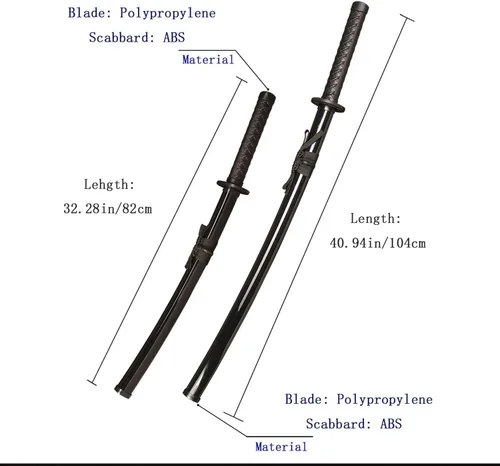 Vista 3 de High Toughness Polypropylene Plastic Sword， Martial Arts Training Sword,Iaido Katana with Scabbard, Suitable for Practice, Performance and Training
