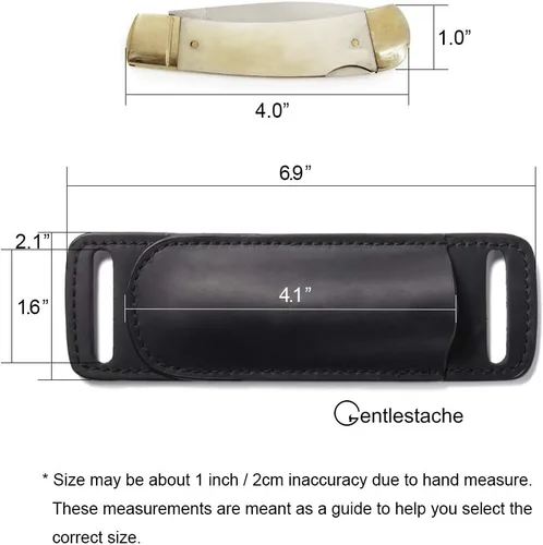 Vista 5 de Gentlestache Fundas de Cuero para Cuchillos para Cinturón, Funda para Cuchillo, Funda para Cuchillo de Bolsillo, Funda de Cuero EDC para Portador