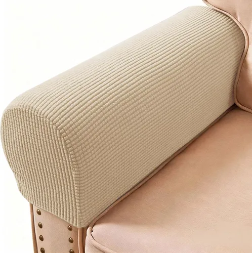Vista 7 de Juego de 2 fundas elásticas para reposabrazos de sofá, silla y sillón reclinable (Negro)