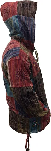 Vista 2 de Sudadera con capucha para hombre con estampado de rayas