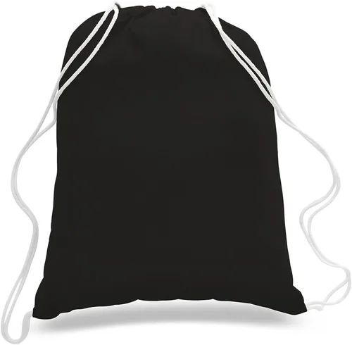 Vista 16 de ToteBagFactory Paquete de 6 mochilas de lona de algodón con cordón: blanco, liso, tela reutilizable, 14 pulgadas de ancho x 18 pulgadas de alto