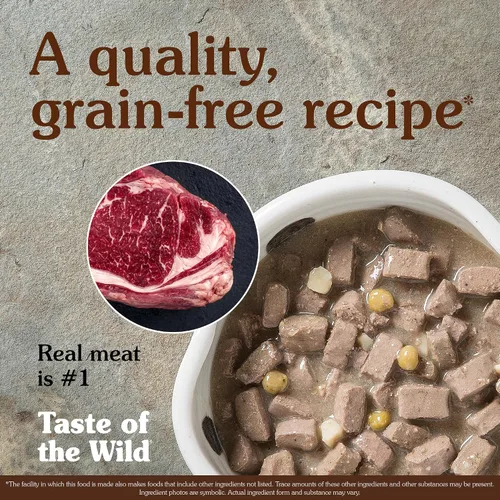 Vista 3 de Taste of the Wild High Prairie Wet Food, bisonte en salsa, 13.2 onzas, caja