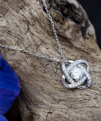 Vista 4 de Regalo de San Valentín - para mi Reina, Gracias por existir, Regalo para esposa, Novia, Mujer, Prometida - Amor Collar de Plata