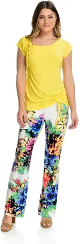 Vista 3 de Kate Mallory Printed Knit Smocked Waist Straight Leg Pull-On Pants