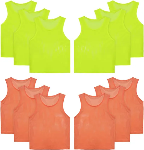 Vista 6 de Soccer Pennies Youth, chalecos de práctica de equipo para deportes, camiseta de práctica de fútbol para niños, adolescentes y adultos, juego de 12