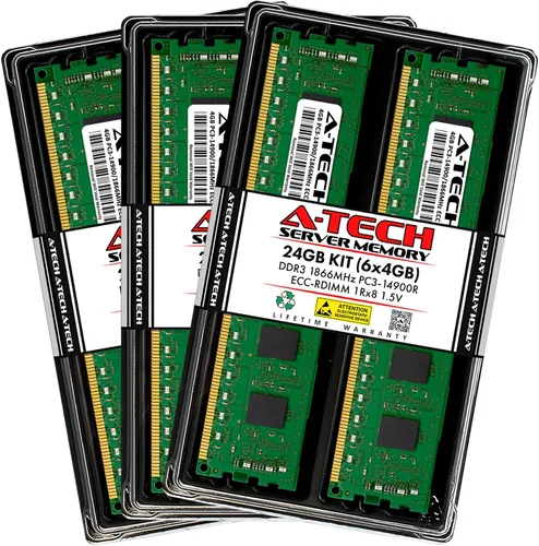 Vista 110 de A-Tech 4GB DDR3 1333MHz PC3-10600R ECC RDIMM 1Rx4 Rango único 1.5V Registrado DIMM 240-Pin Módulo de actualización de memoria RAM de servidor