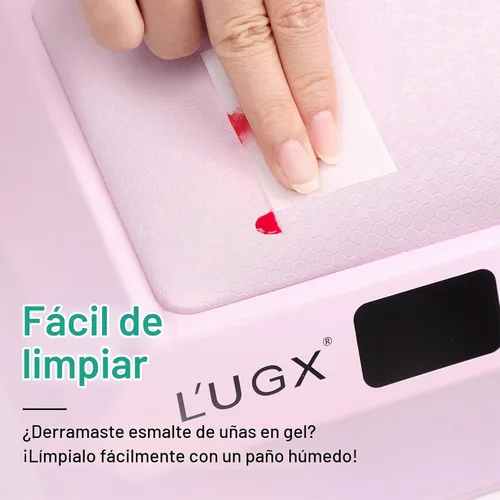 Vista 3 de L'UGX Lámpara de uñas profesional para secadora de esmalte de gel de 72 W, luces LED UV con almohada para reposabrazos y bandeja retráctil, perfecta