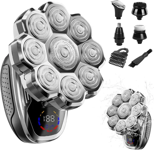 Vista 8 de Maquinilla de afeitar eléctrica para hombres, afeitadoras de cabeza para hombres calvos, afeitadoras eléctricas para hombres con afeitadora